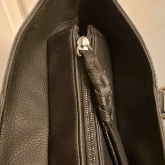 Rosetti Bags Black Double Handle Bag Purse Silvertone Pocket Zipper Closure NWT - Picture 3 of 15